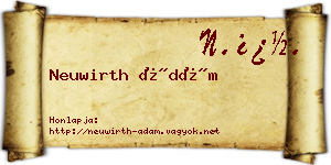 Neuwirth Ádám névjegykártya