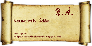 Neuwirth Ádám névjegykártya